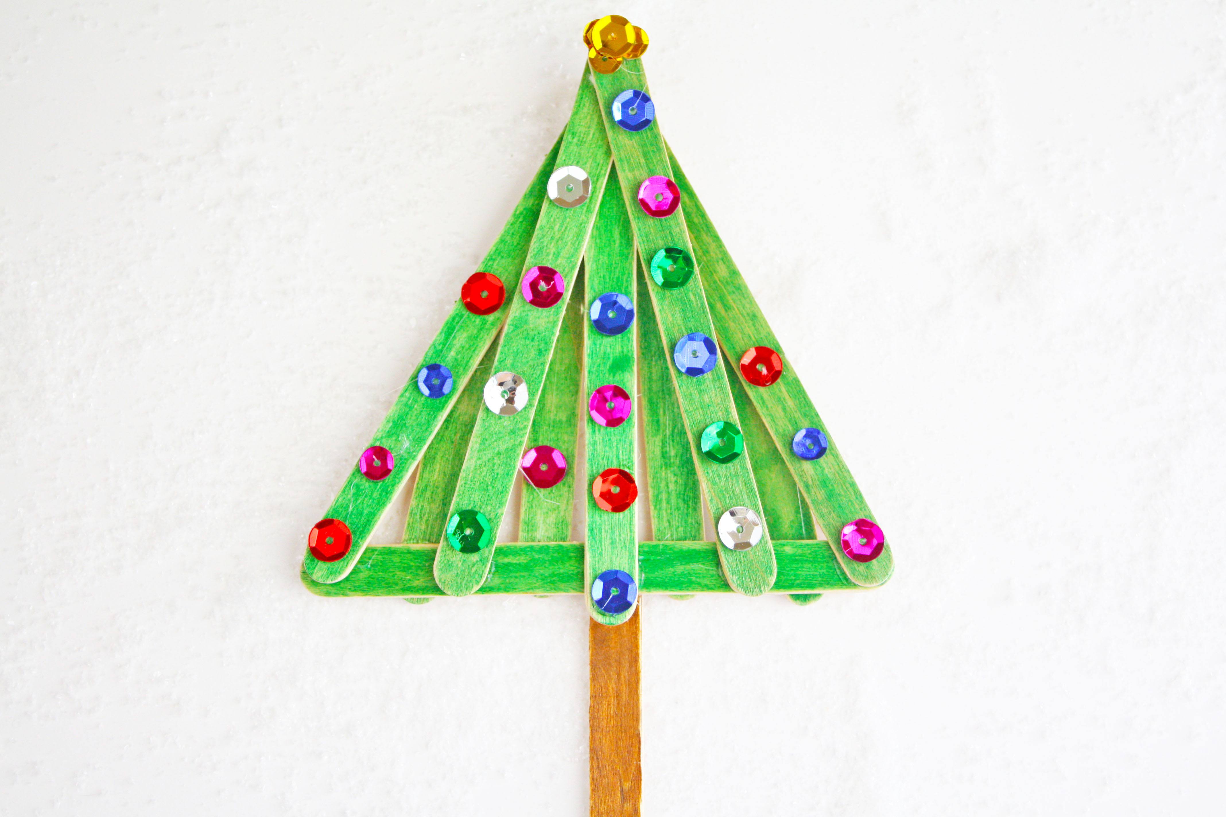 Easy & Fun Popsicle Stick Christmas Tree Craft on Love the Day