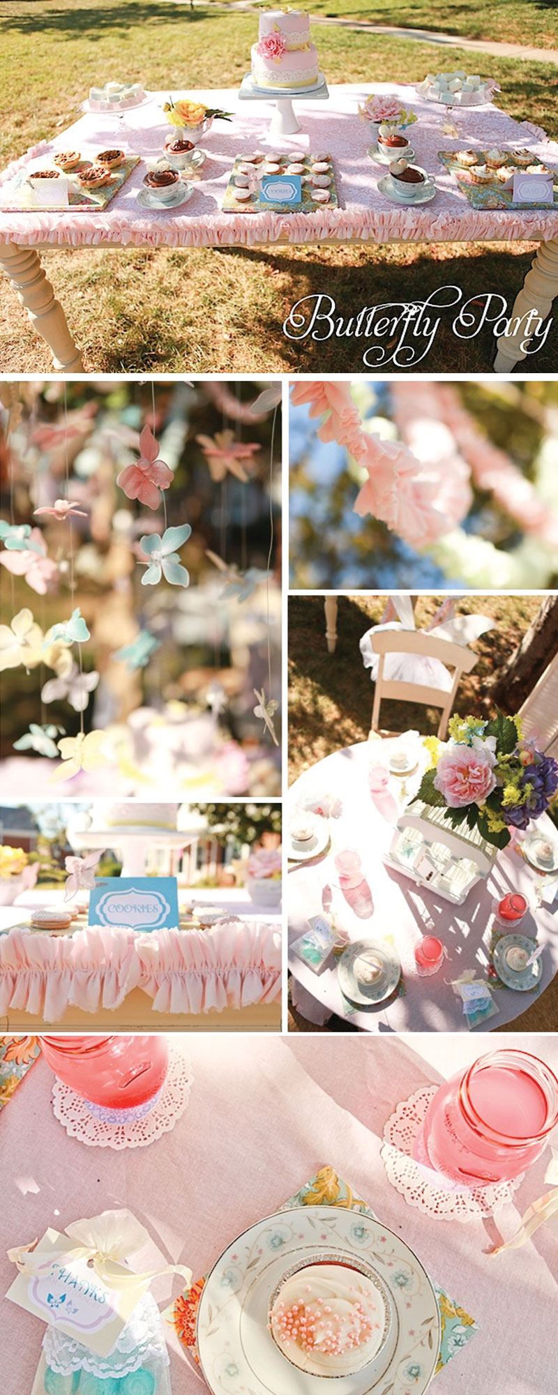 Vintage Butterfly Theme for Girls 1st Birthday Party Idea by Lindi Haws of Love The Day