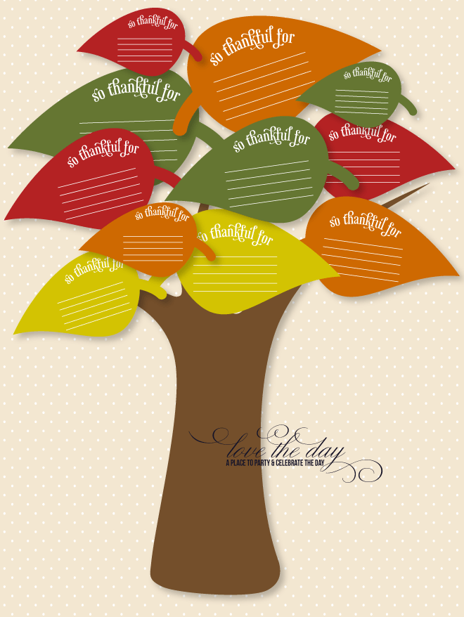 FREE Thanksgiving Thankful Tree Printable by Love The Day