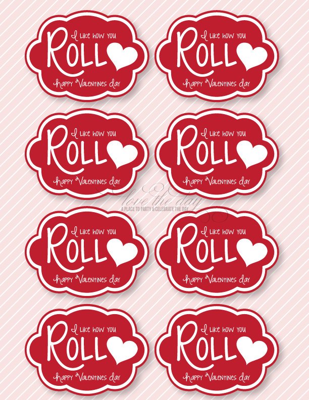  I Like How You Roll DIY Valentine Printable Idea