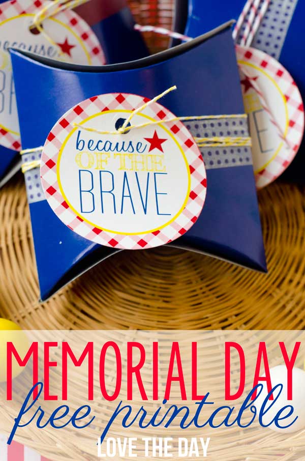 Free Memorials Day Tags honoring the brave who have served out country! 