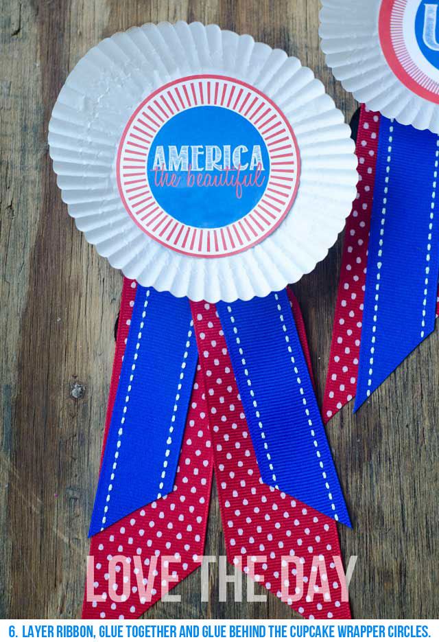 Patriotic Crafts:: 4th of July Medallion Ribbon Tutorial and FREE Printable by Love The Day