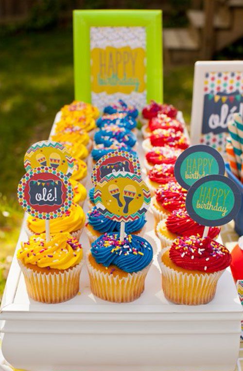 Fiesta Cupcake Toppers by Love The Day