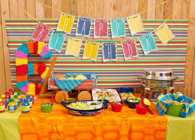 A Fiesta Taco Bar styled by Petite Social with Love The Day printables.