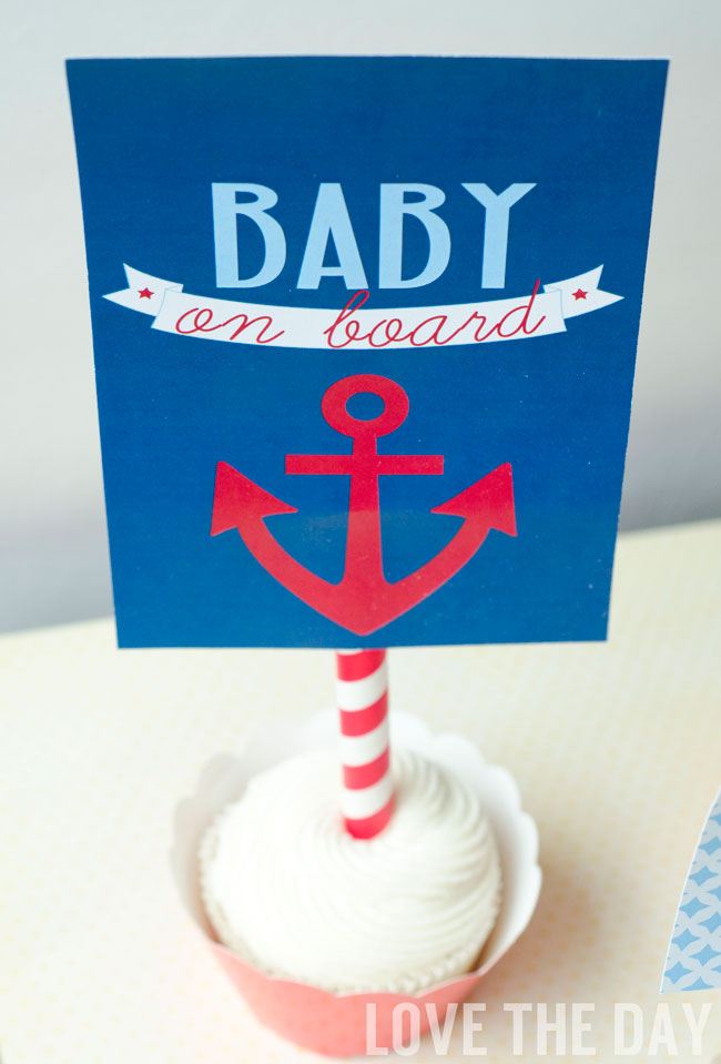 Nautical Baby Shower Cupcake Toppers:: How To Use Printables