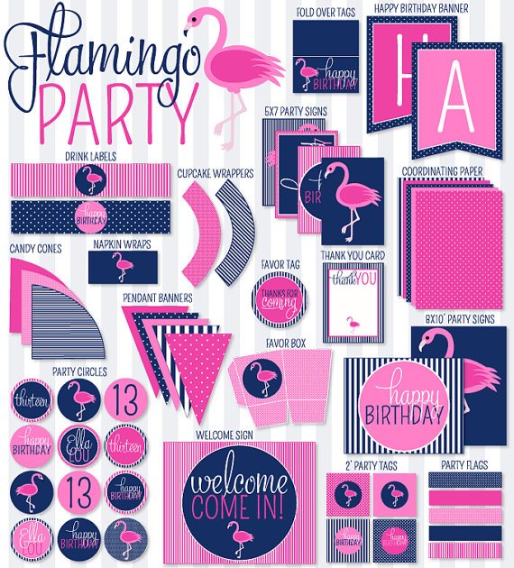 Flamingo Party Printables by Love The Day