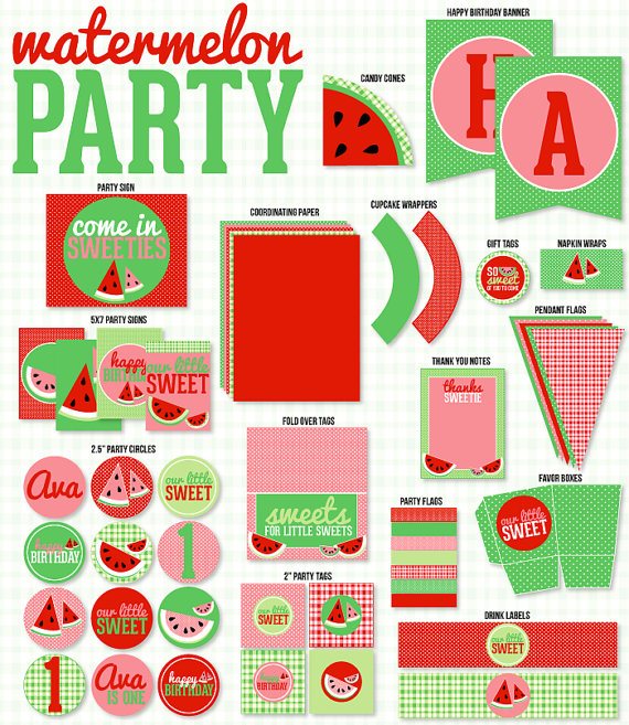 Watermelon Printable Party by Love The Day