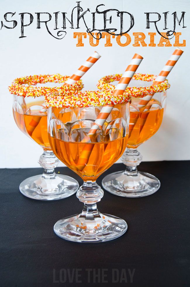 Halloween Sprinkled Glass Rim Tutorial by Love The Day