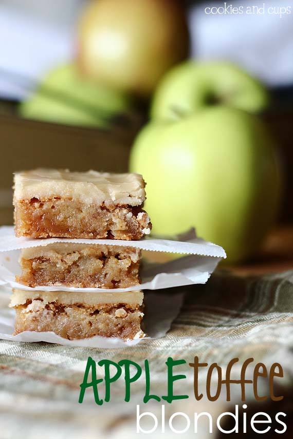 Apple Toffee Blondies - Best Fall Apple Recipes