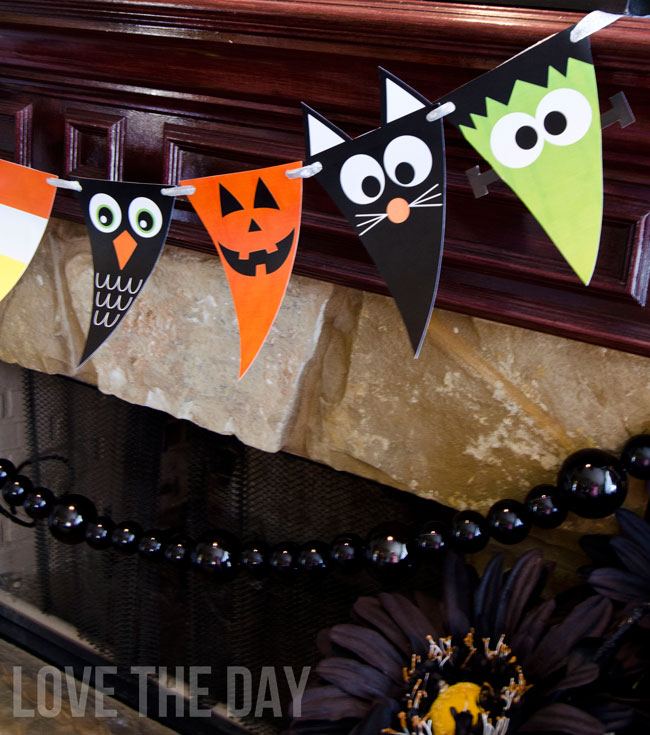 FREE Printable Halloween Characters Banner by Love The Day