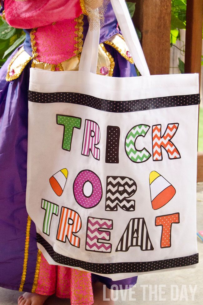 No Sew MOD PODGE Trick or Treat Bag by Love The Day