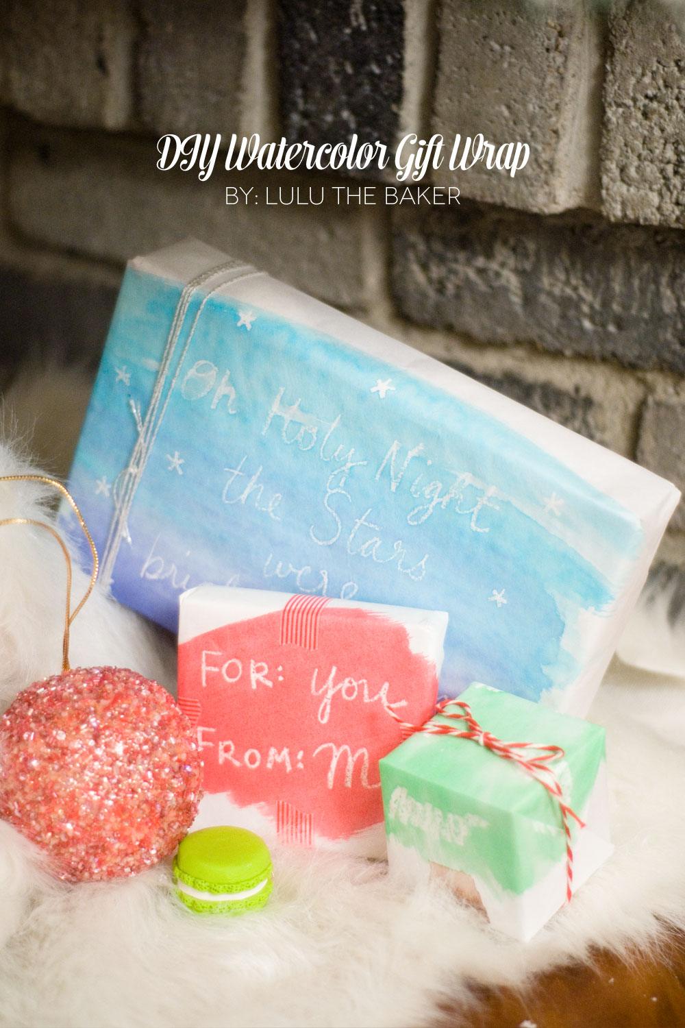 A Handmade Holiday Blog Hop:: DIY Watercolor Gift Wrap by Lulu Baker