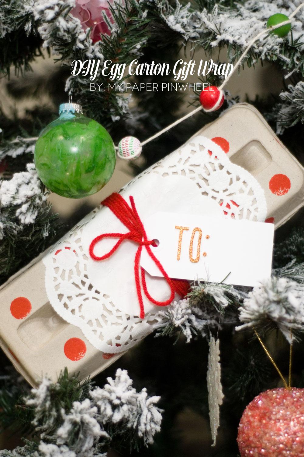 A Handmade Holiday Blog Hop:: DIY Egg Carton Gift Wrap by My Paper Pinwheel