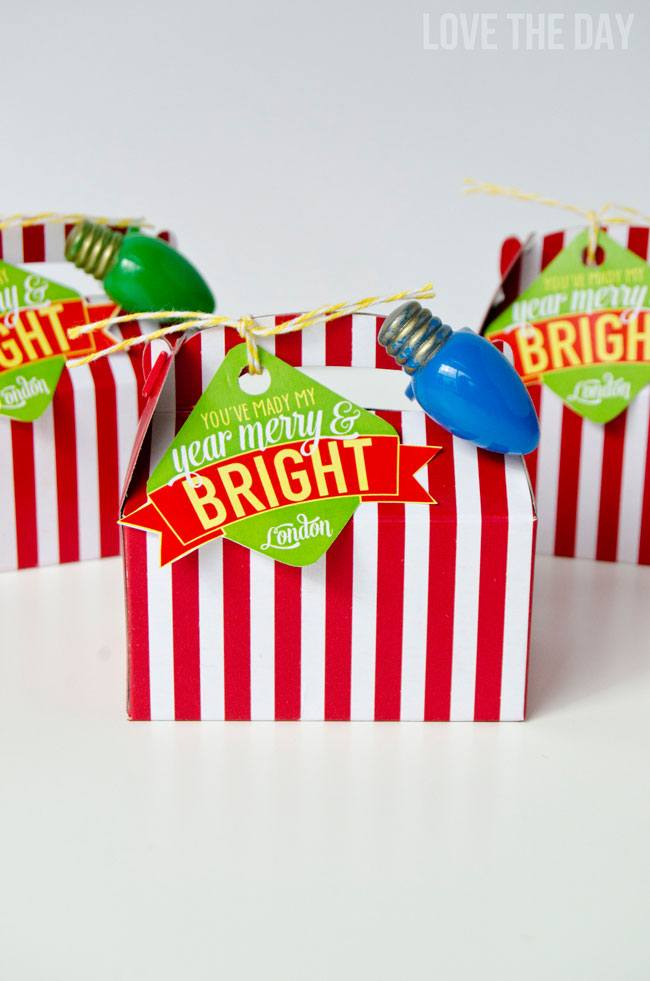 Merry & bright free printable christmas gift tag