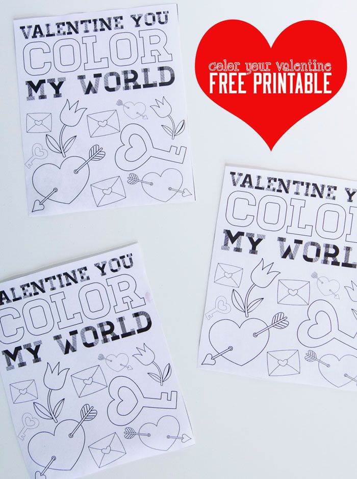 Color You Own VALENTINE Free Printable by Love The Day