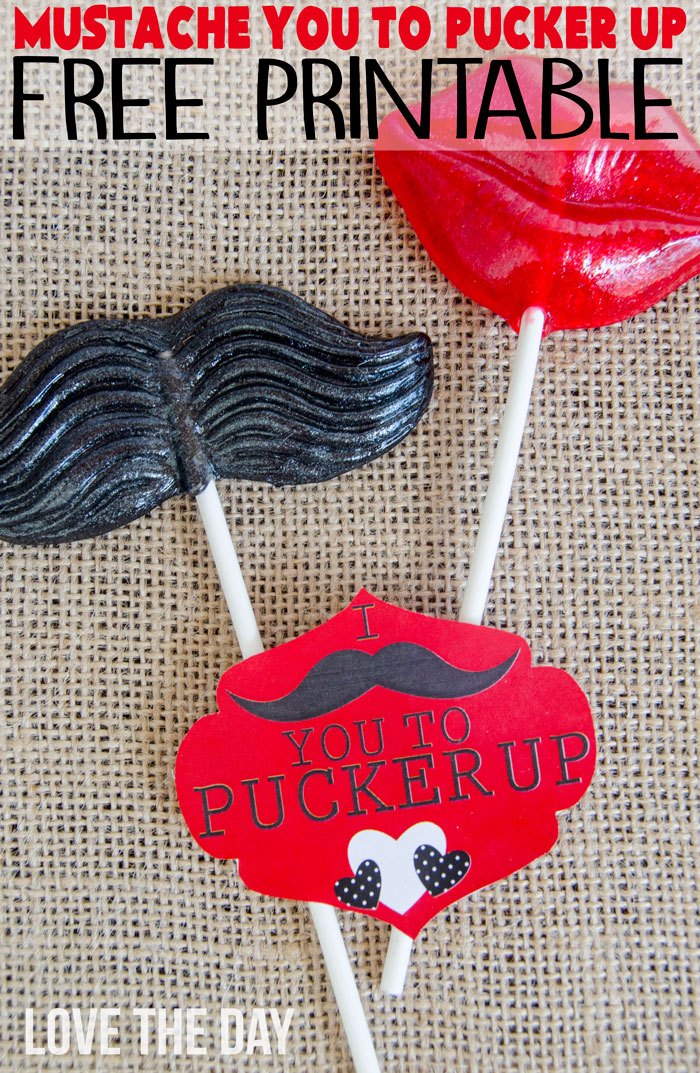 Mustache Valentine FREE Printable By Love The Day