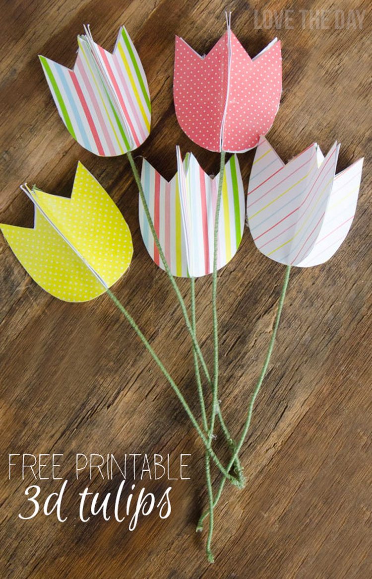Easter printables:: free paper tulips & tutorial by love the day