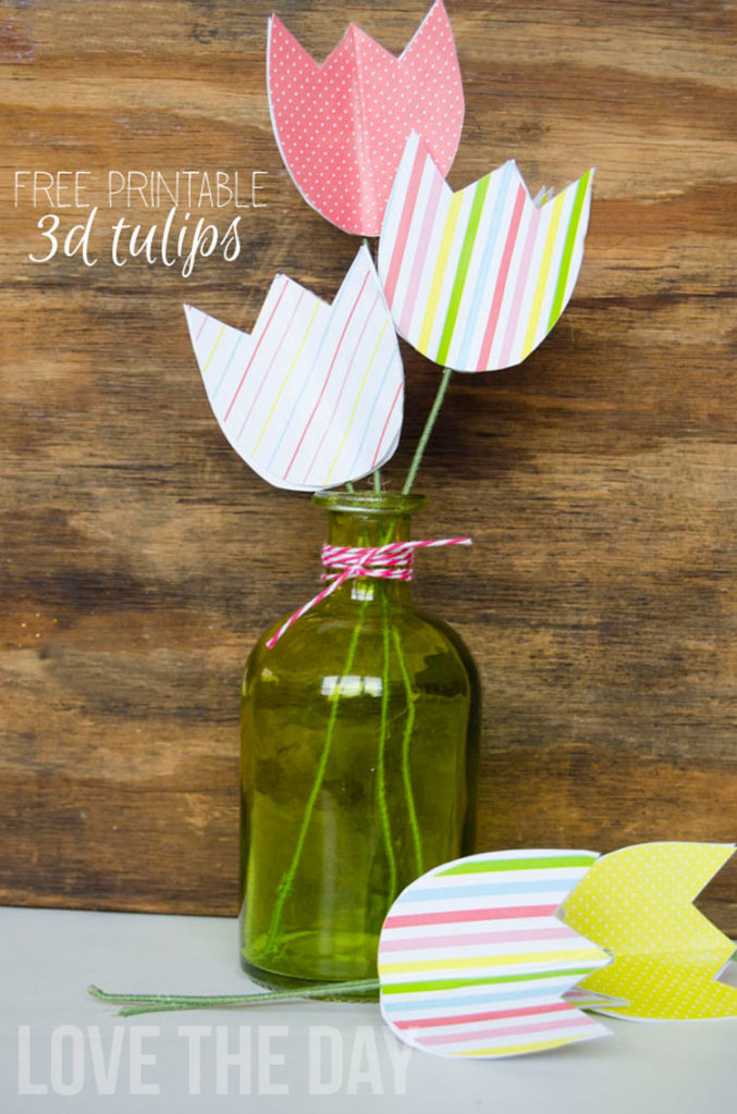 Easter Printables:: FREE Paper Tulips & Tutorial by Love The Day