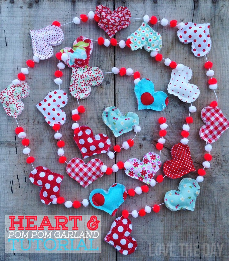 Heart & Pom Pom Garland Tutorial by Love The Day