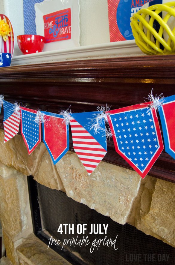 4th Of July Ideas:: Free Printable Garland by Lindi Haws of Love The Day