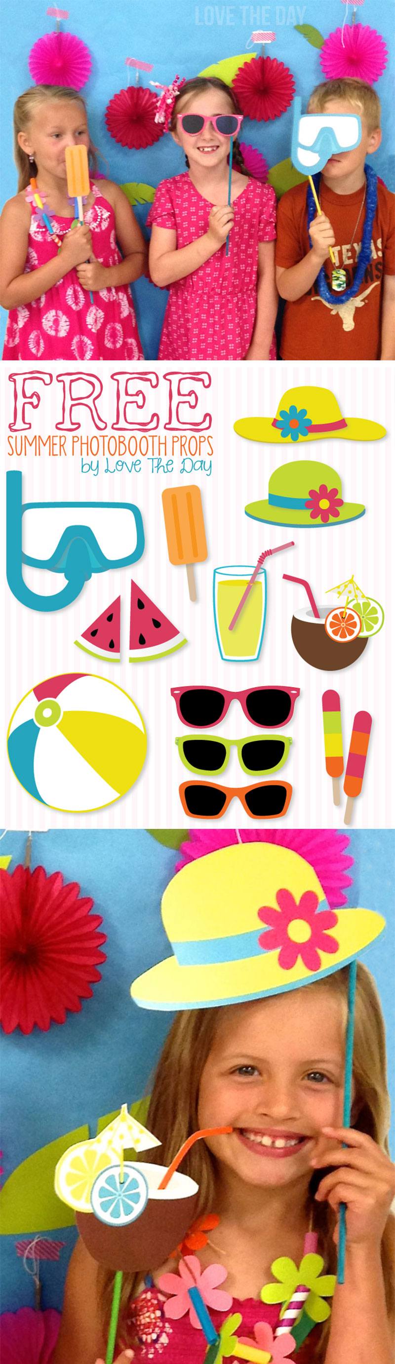 FREE Summer Photobooth Props by Lindi Haws of Love The Day