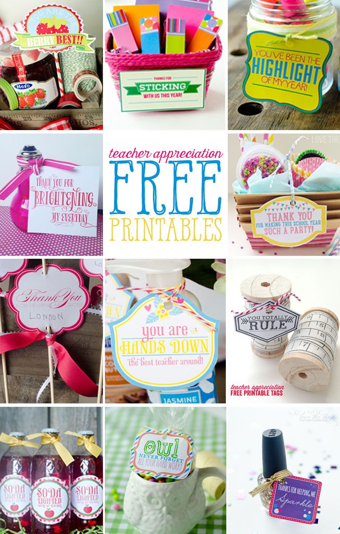 A Collection of FREE Teacher Appreciation Printables on Love The Day