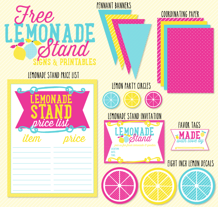 FREE Lemonade Stand Signs & Printables by Love The Day