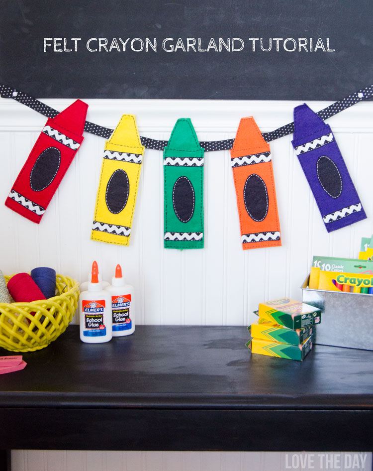 Felt Crayon Garland Tutorial with Michaels by Love The Day