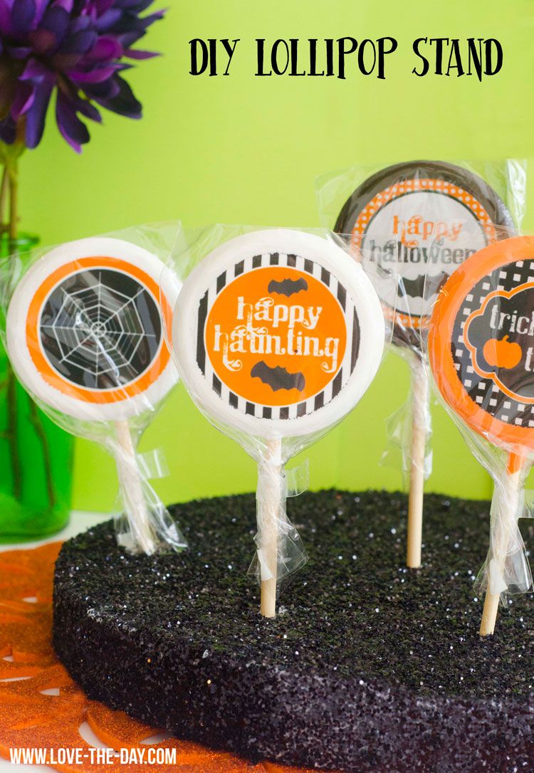 DIY Glittered Lollipop Stand by Love The Day