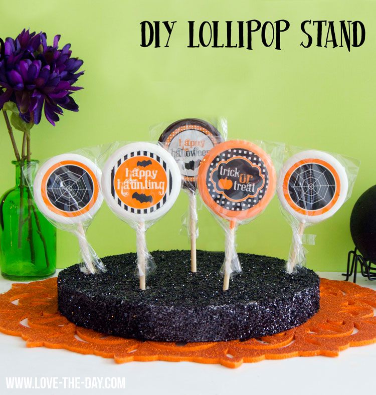 DIY Glittered Lollipop Stand by Love The Day