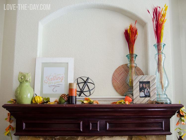 FREE Printable Fall Mantel Decorations by Love The Day