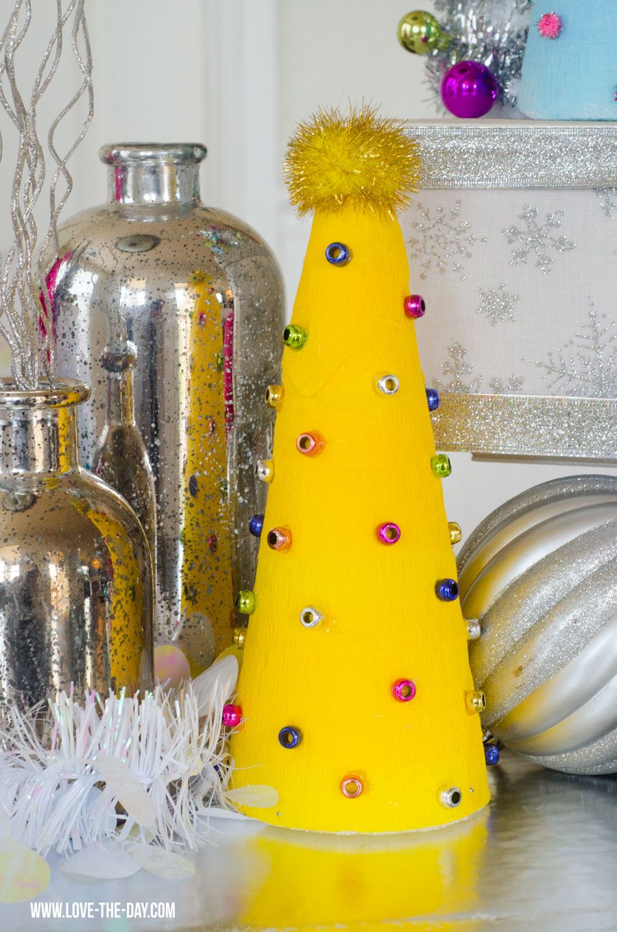 How To Decorate A Styrofoam Christmas Tree by Love The Day