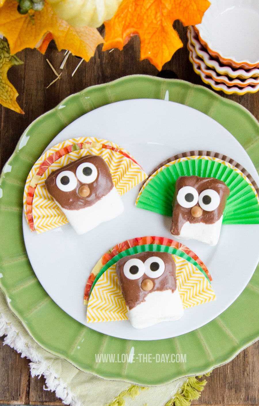 DIY Thanksgiving Treats:: Marshmallow Turkeys by Love The Day