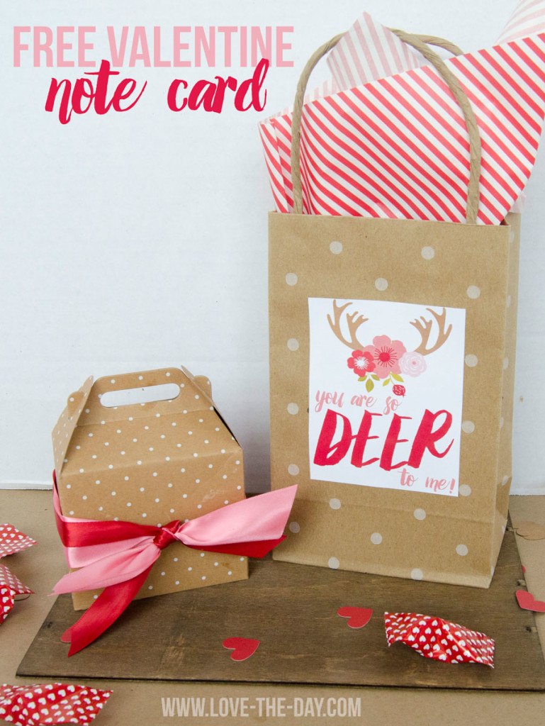 Deer To Me 'Valentine Card' FREE Printable by Love the Day