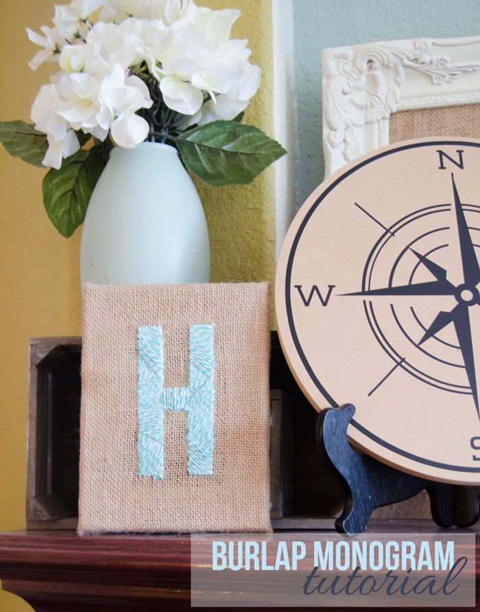 Burlap Canvas Monogram Art by Love The Day