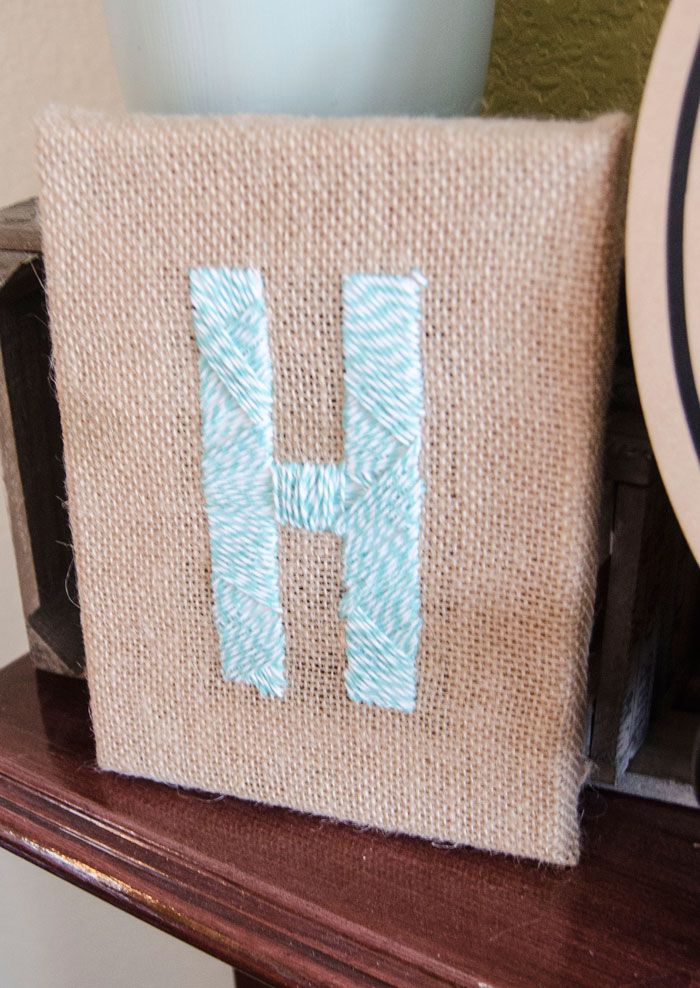 Burlap Canvas Monogram Art by Love The Day