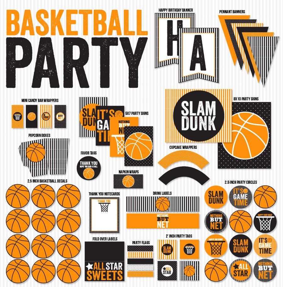 Basketball Party Ideas:: New Printable Collection by Love The Day