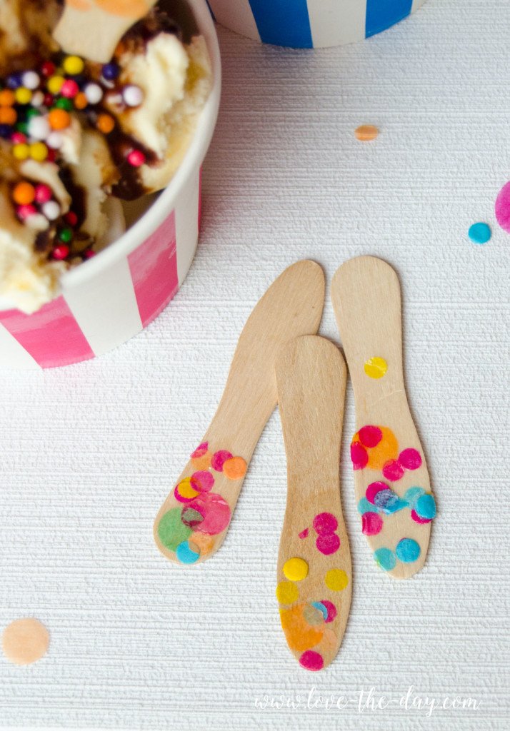 DIY Confetti Wooden Spoons Tutorial by Love The Day