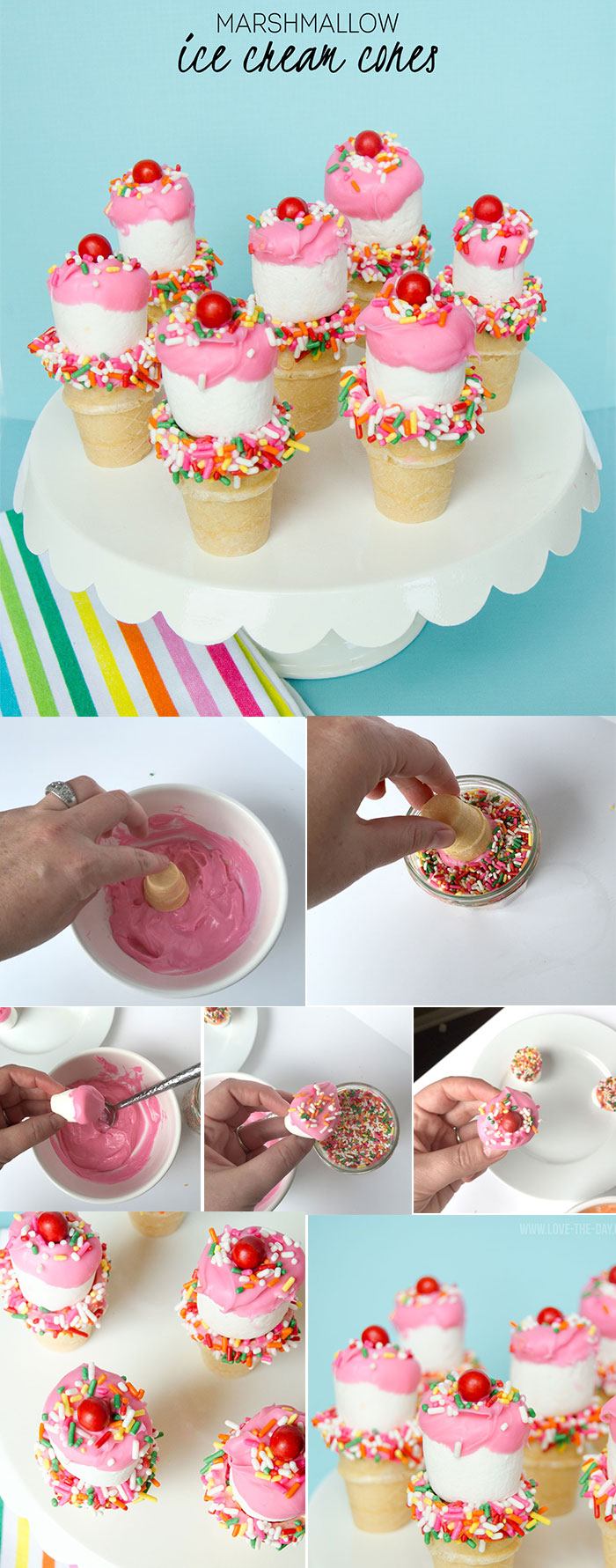 Mini Marshmallow Ice Cream Cones by Love The Day