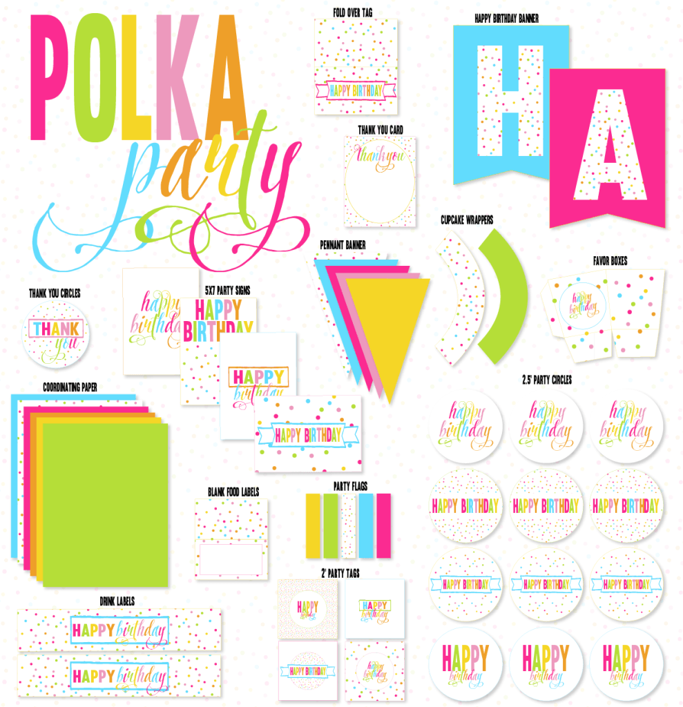 Polka Dot Printable Party by Love The Day