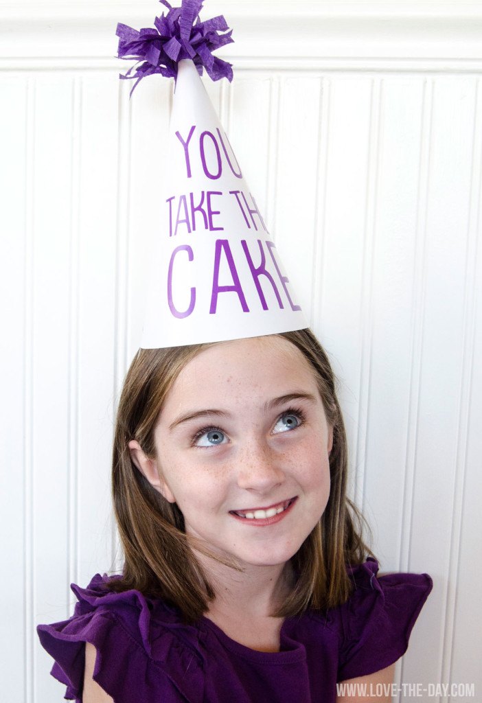 'You Take The Cake' Party Hats with Cricut Explore by Love The Day