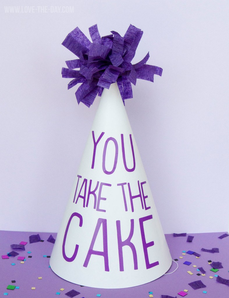 'You Take The Cake' Party Hats with Cricut Explore by Love The Day