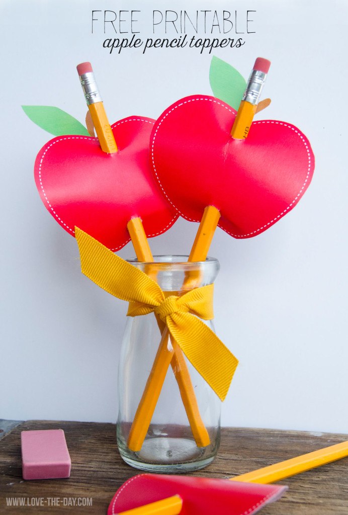 FREE Apple Printable Pencil Topper by Love The Day