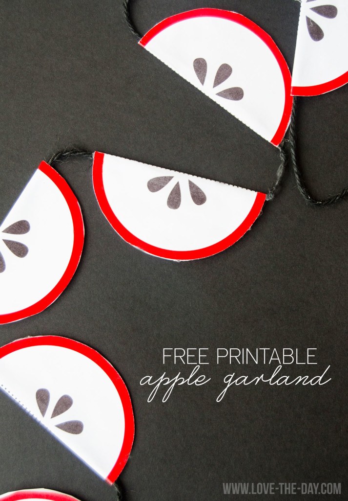 FREE Printable Apple Banner by Love The Day