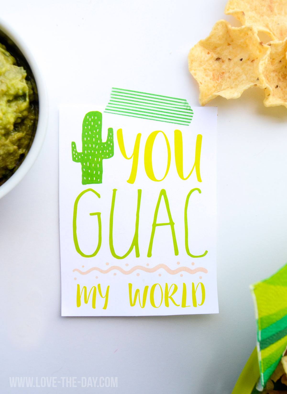 Guacamole free printable by love the day