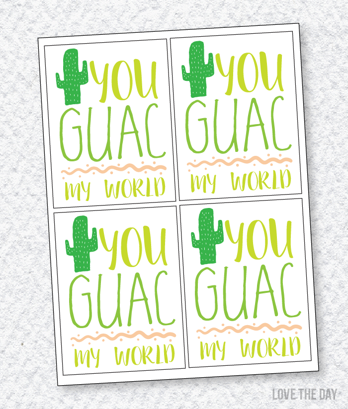 Guacamole Free Printable by Love The Day