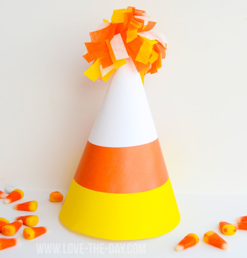 Kids Halloween Party Ideas:: Candy Corn Party Hats by Love The Day