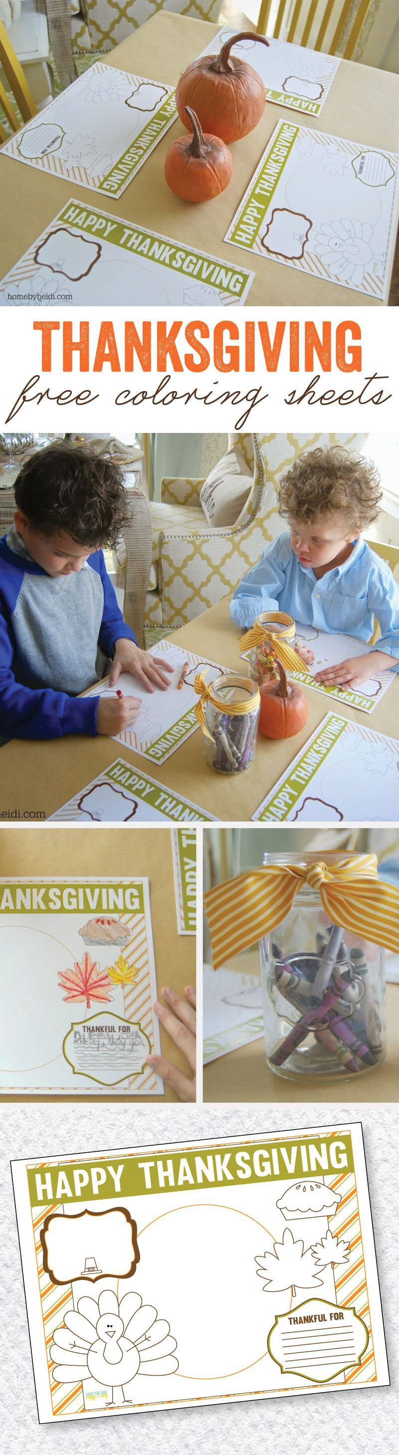 Thanksgiving Coloring Sheets by Lindi Haws of Love The Day