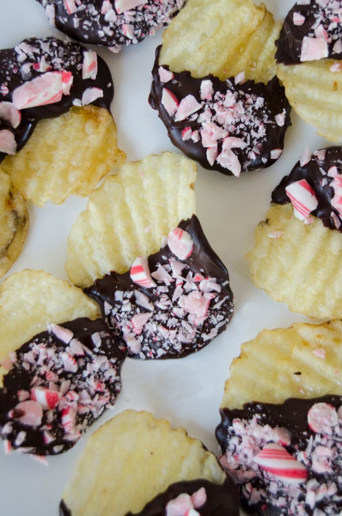 Peppermint Chocolate Covered Potato Chips