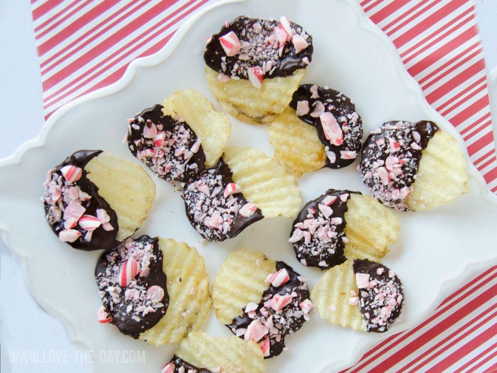 Peppermint Chocolate Covered Potato Chips